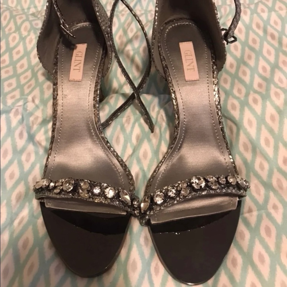 Glint snakeskin heels